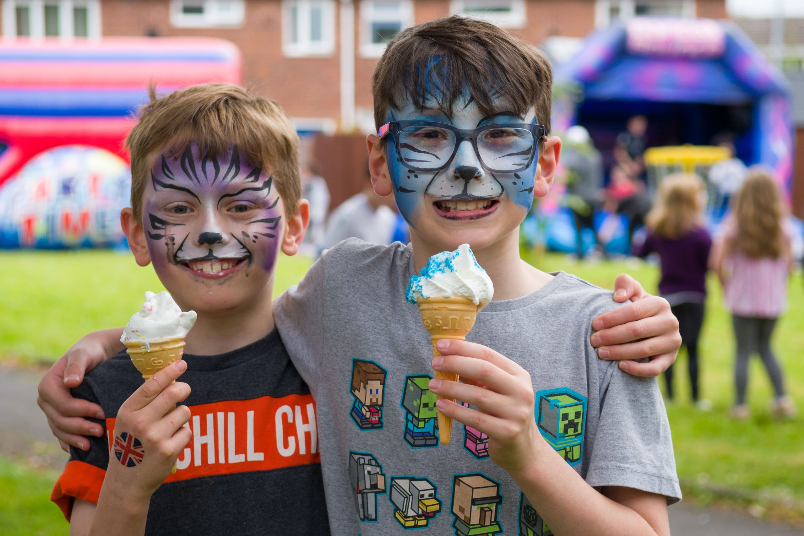 Children enjoying an ice cream at Longridge Jubilee celebrations